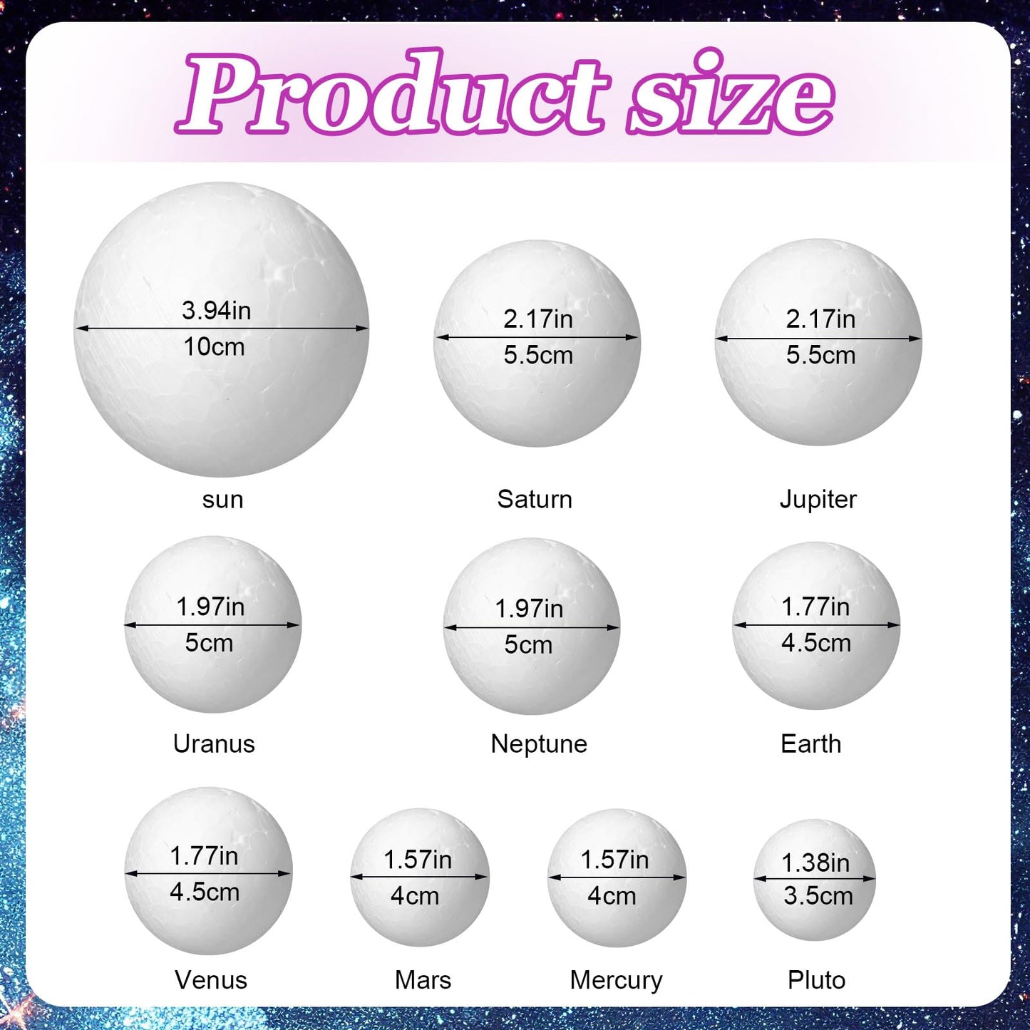 Innconee Solar System Model Kit – 20 Foam Ball LEDs, 12 Pigments