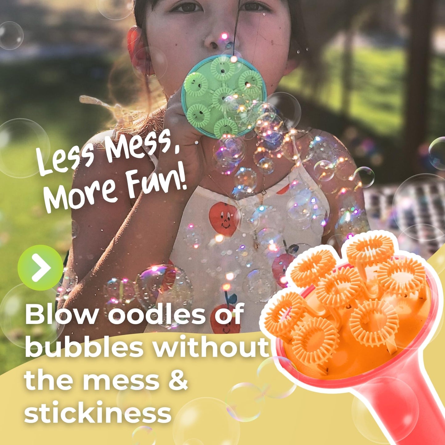 Innobaby SPIKE Bubble Blower - Mess-Free Botanical Bubbles & Dipping Tray - Pink