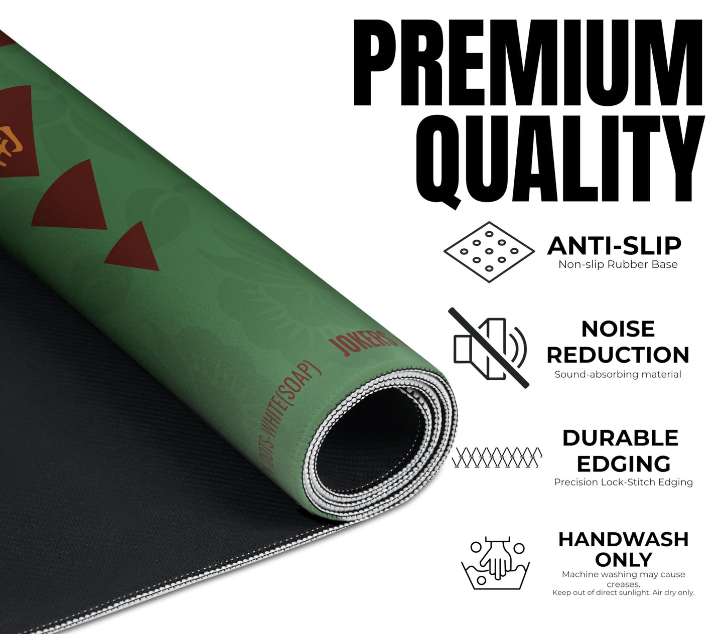 InnoBeta Mahjong Mat 33x33 – Non-Slip, Noise-Reducing Gaming Surface for American Mahjong (RedGreen-03)
