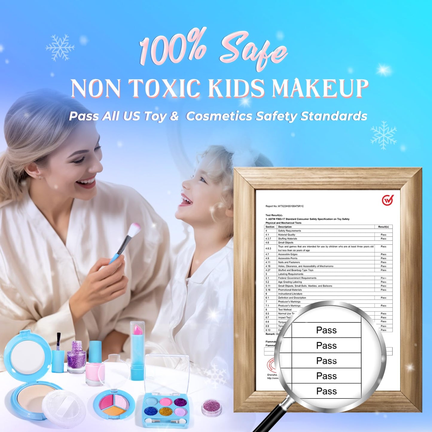 INNOCHEER Kids Makeup Kit – Safe, Washable 25-Piece Princess Play Set for Girls (Ages 3-12)
