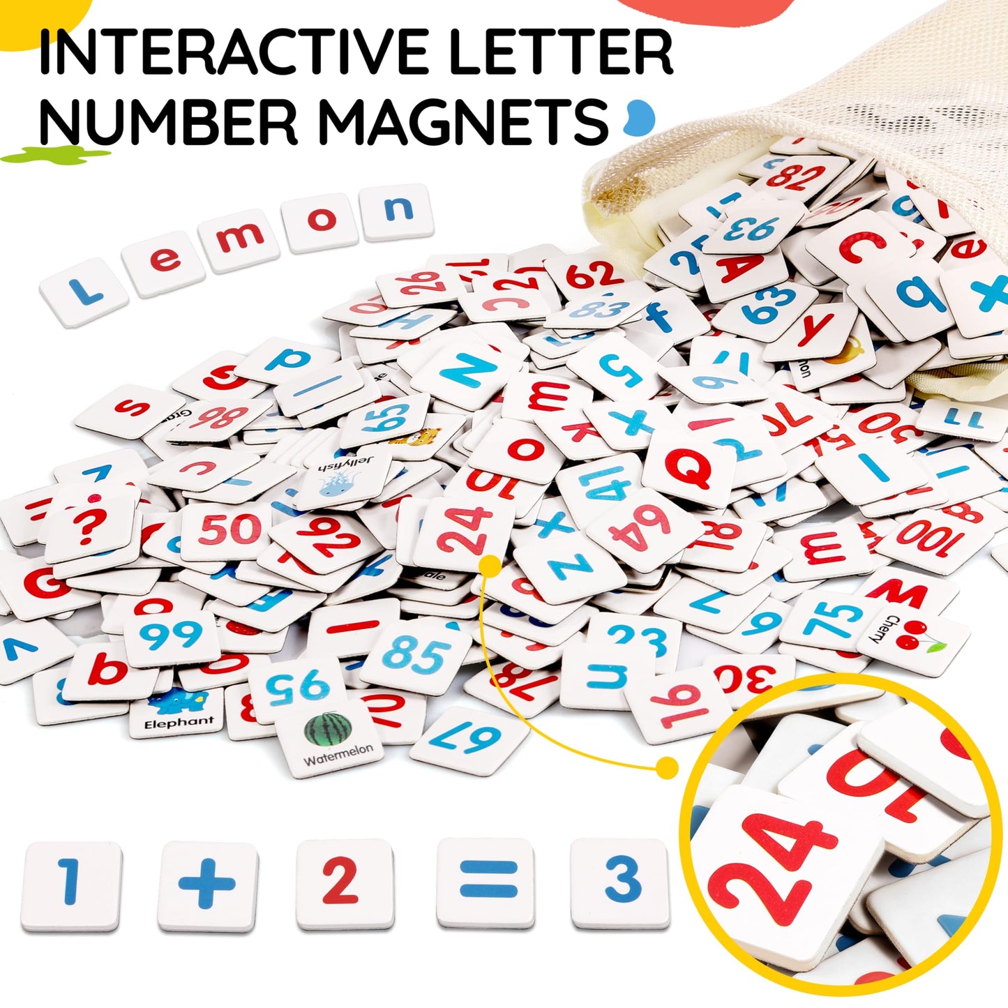 INNOCHEER 3-in-1 Abacus, Magnetic Letters & Fridge Magnets for Kids | Educational Learning Toy