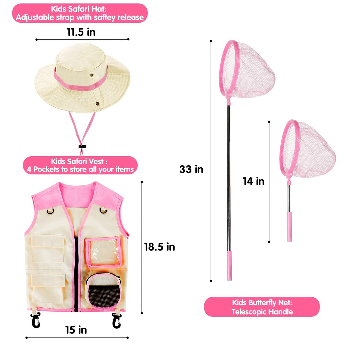INNOCHEER Explorer Kit for Girls | Bug Catcher Kit for Kids Outdoor Adventures