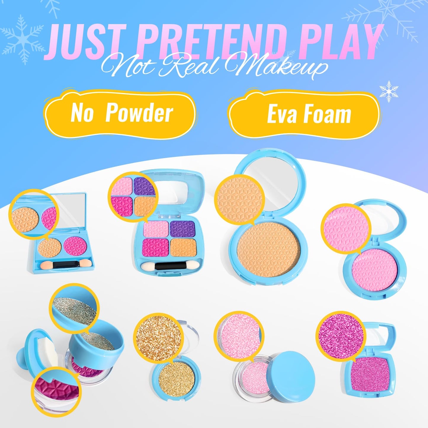 INNOCHEER Pretend Makeup Kit for Toddlers Not Real Makeup – Frozen Toy Set for Girls
