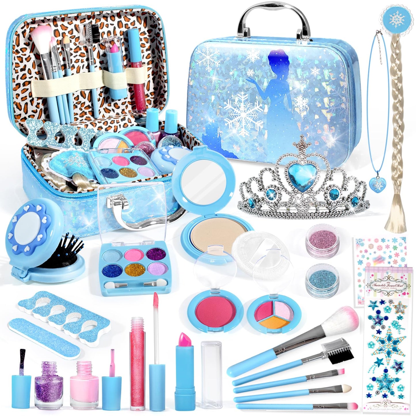 INNOCHEER Kids Makeup Kit – Safe, Washable 25-Piece Princess Play Set for Girls (Ages 3-12)