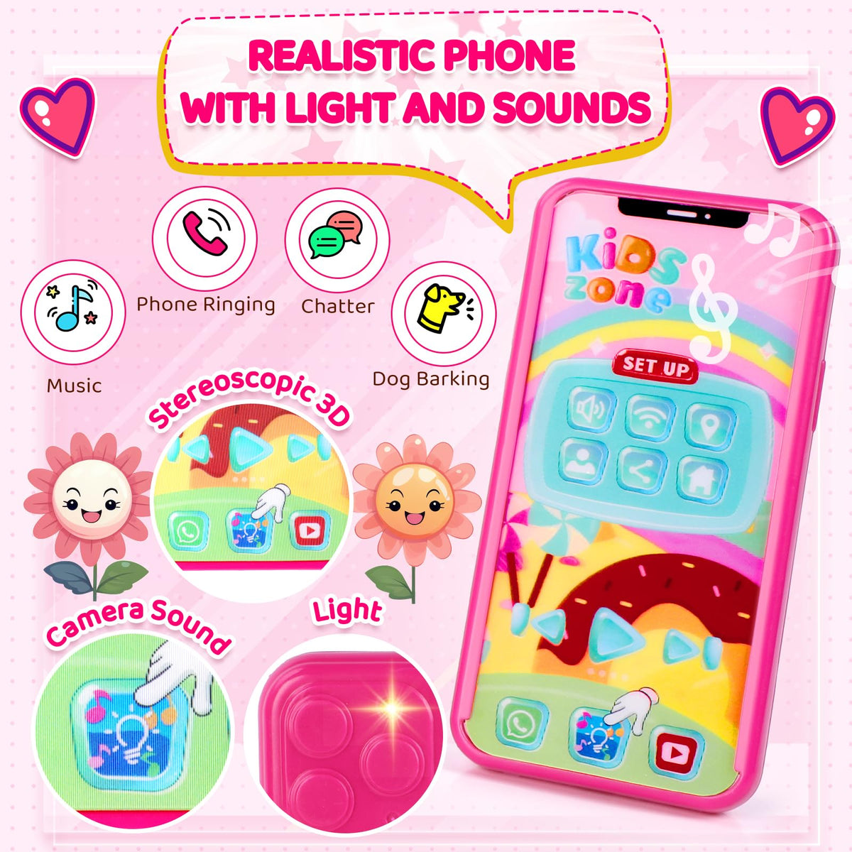 INNOCHEER Little Girls Purse – Pretend Makeup Kit & Dress-Up Toy for Ages 3-8