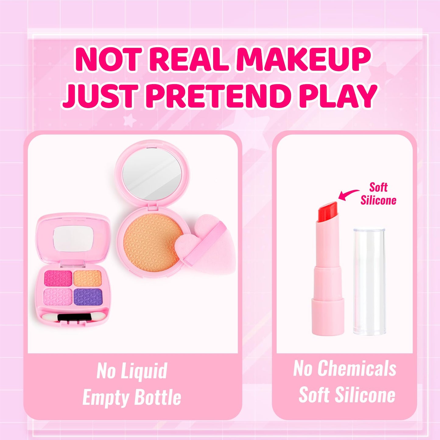 INNOCHEER Little Girls Purse with Pretend Makeup – 30‑in‑1 Toy Set for Girls 3–8