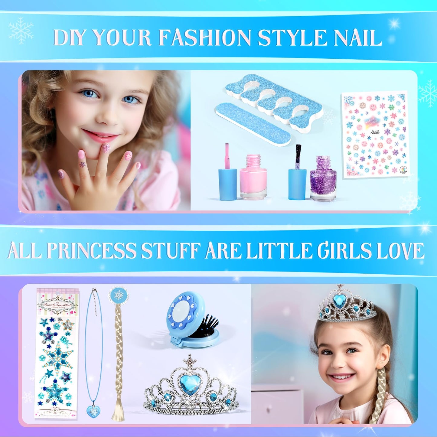 INNOCHEER Kids Makeup Kit – Safe, Washable 25-Piece Princess Play Set for Girls (Ages 3-12)
