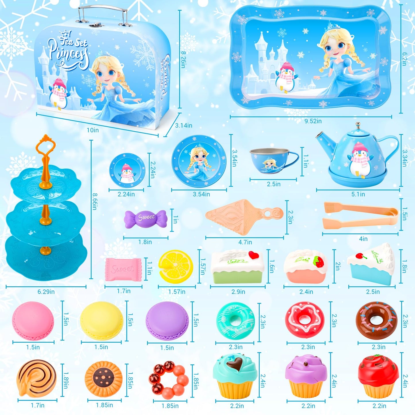 INNOCHEER Tea Party Set for Girls - Pretend Play Kitchen Toys (3-8 Years)