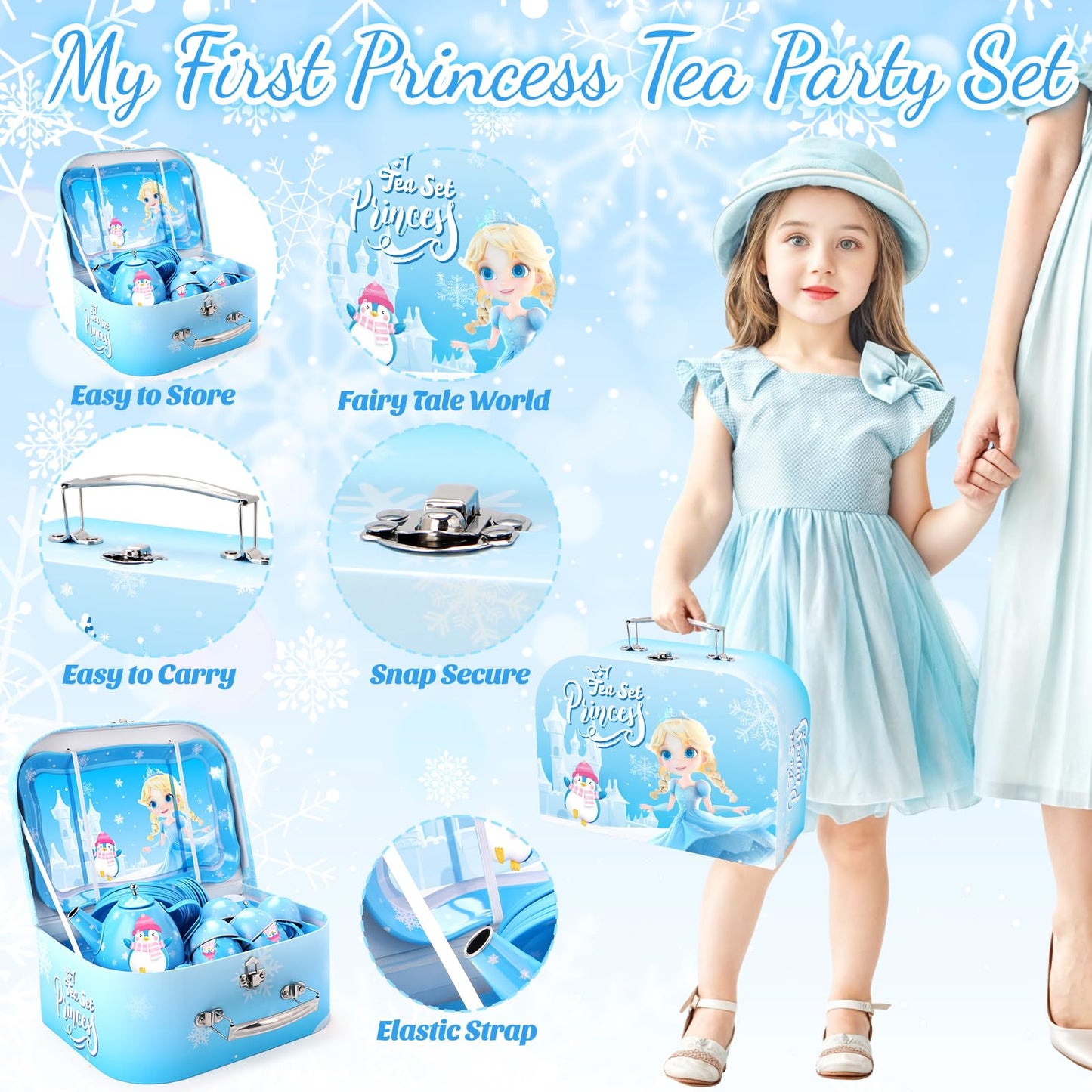 INNOCHEER Tea Party Set for Girls - Pretend Play Kitchen Toys (3-8 Years)