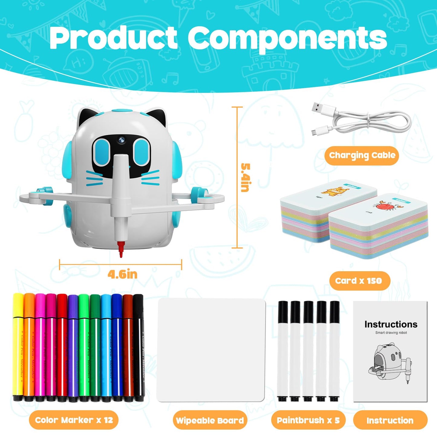 Innofans Drawing Robot for Kids with Camera Recognition – Interactive Learning Toy for Ages 3–8
