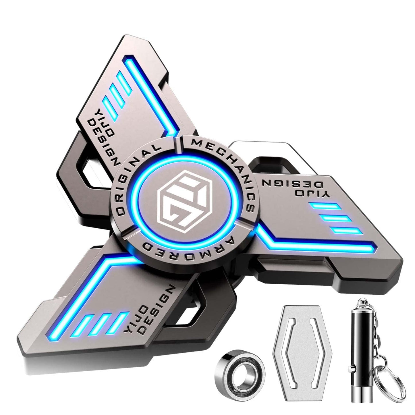 INNÔPLUS Fidget Spinner – Light-Up Metal Spinner for Focus, Stress Relief & Portable Fun