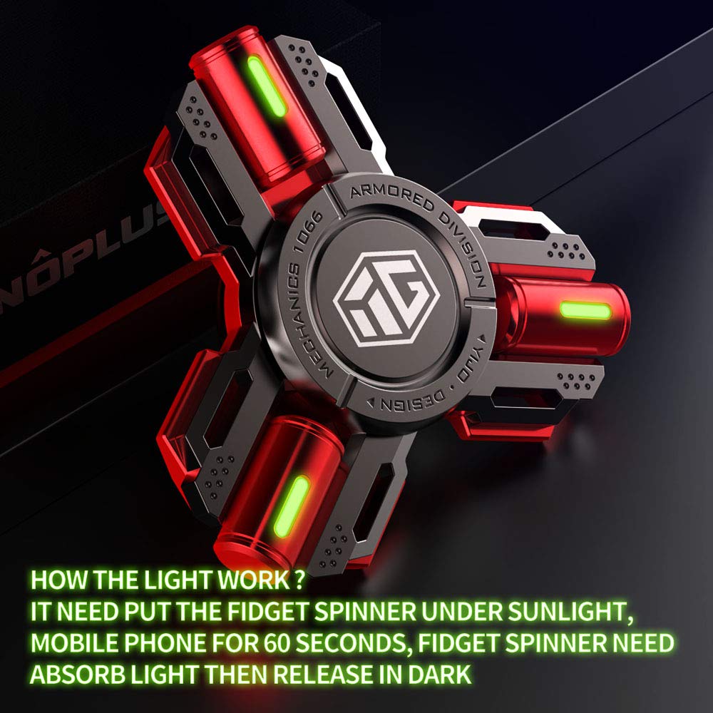 INNÔPLUS Fidget Spinner – Metal LED Luminous Spin Toy for Adults & Teens | Portable Stress & Focus Aid