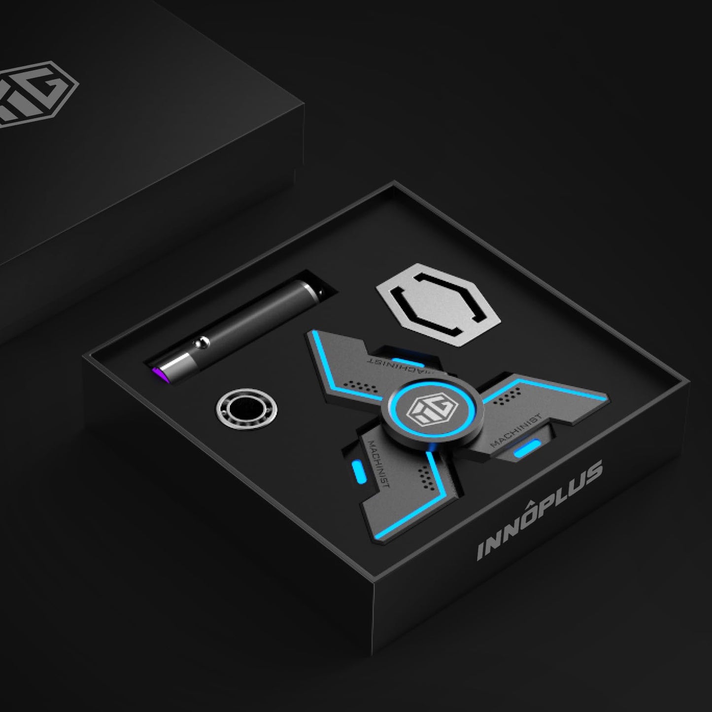 INNÔPLUS Fidget Spinners - Metal Spinner for Adults & Teens, Glow in the Dark, Portable Focus