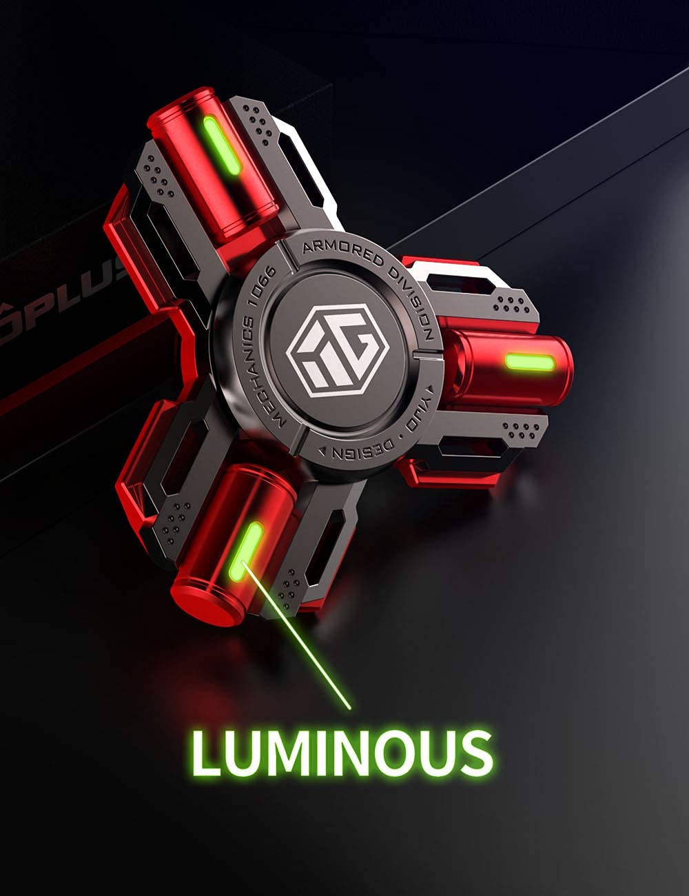 INNÔPLUS Fidget Spinner – Metal LED Luminous Spin Toy for Adults & Teens | Portable Stress & Focus Aid