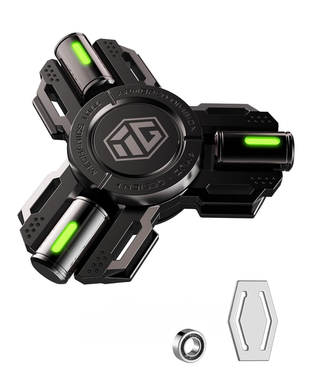 INNÔPLUS Fidget Spinner – Glow-in-the-Dark Metal Spin Toy for Focus, Stress Relief, ADHD