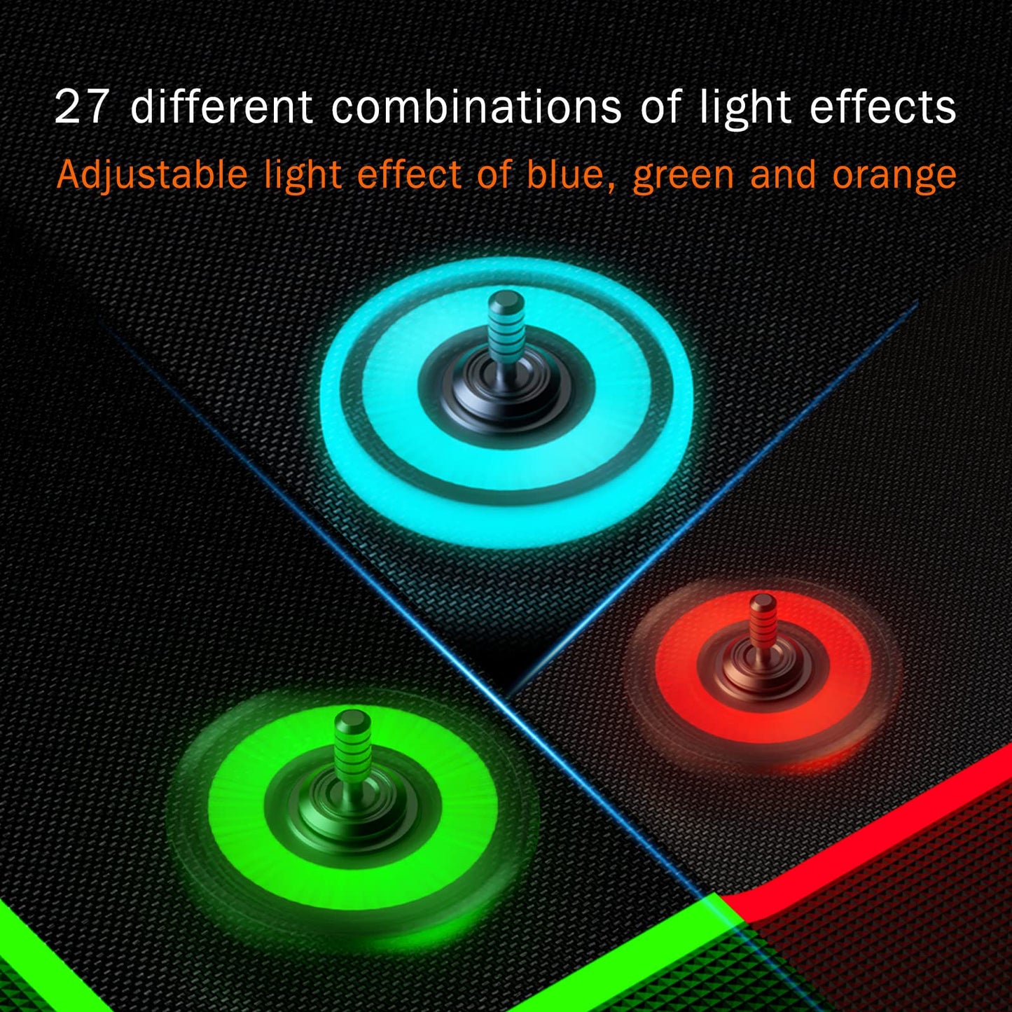 INNOPLUS Fidget Spinner – Metal Hand Spinner with 27 Light Effects, Night Glow, and Portable Anti-Stress Toy