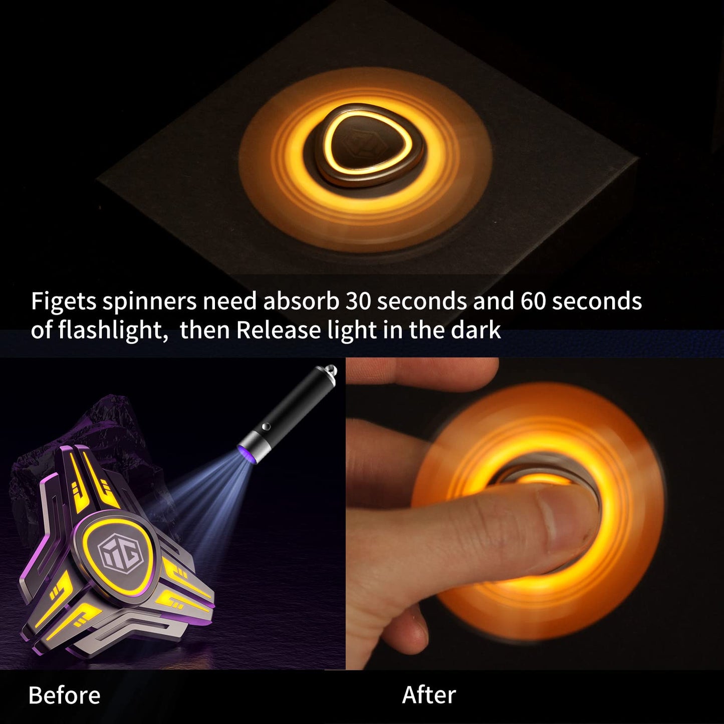 INNÔPLUS Fidget Spinner – Light-Up Metal Spinner for Focus and Stress Relief