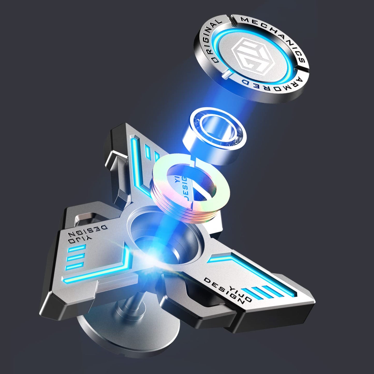 INNÔPLUS Fidget Spinner – Light-Up Metal Spinner for Focus, Stress Relief & Portable Fun
