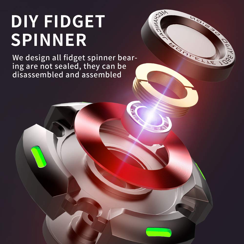 INNÔPLUS Fidget Spinner — Glow-in-the-Dark Metal Spinner for Focus, Calm, and Portability