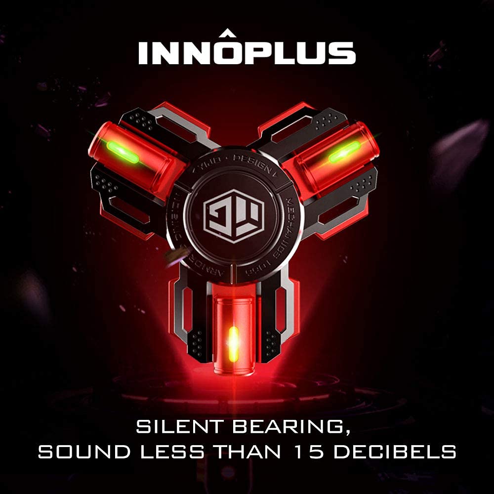 INNÔPLUS Fidget Spinner – Metal LED Luminous Spin Toy for Adults & Teens | Portable Stress & Focus Aid