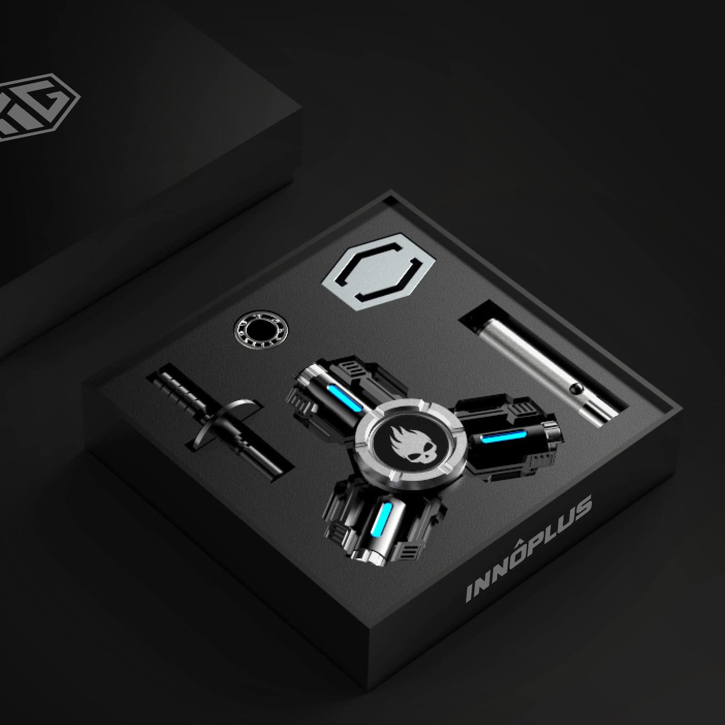 INNOPLUS Fidget Spinner – Metal Hand Spinner with 27 Light Effects, Night Glow, and Portable Anti-Stress Toy