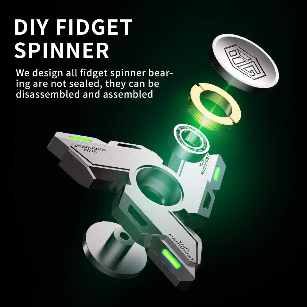 INNÔPLUS Fidget Spinner — Metal Hand Toy for Stress Relief, Glow in the Dark, Portable Gift