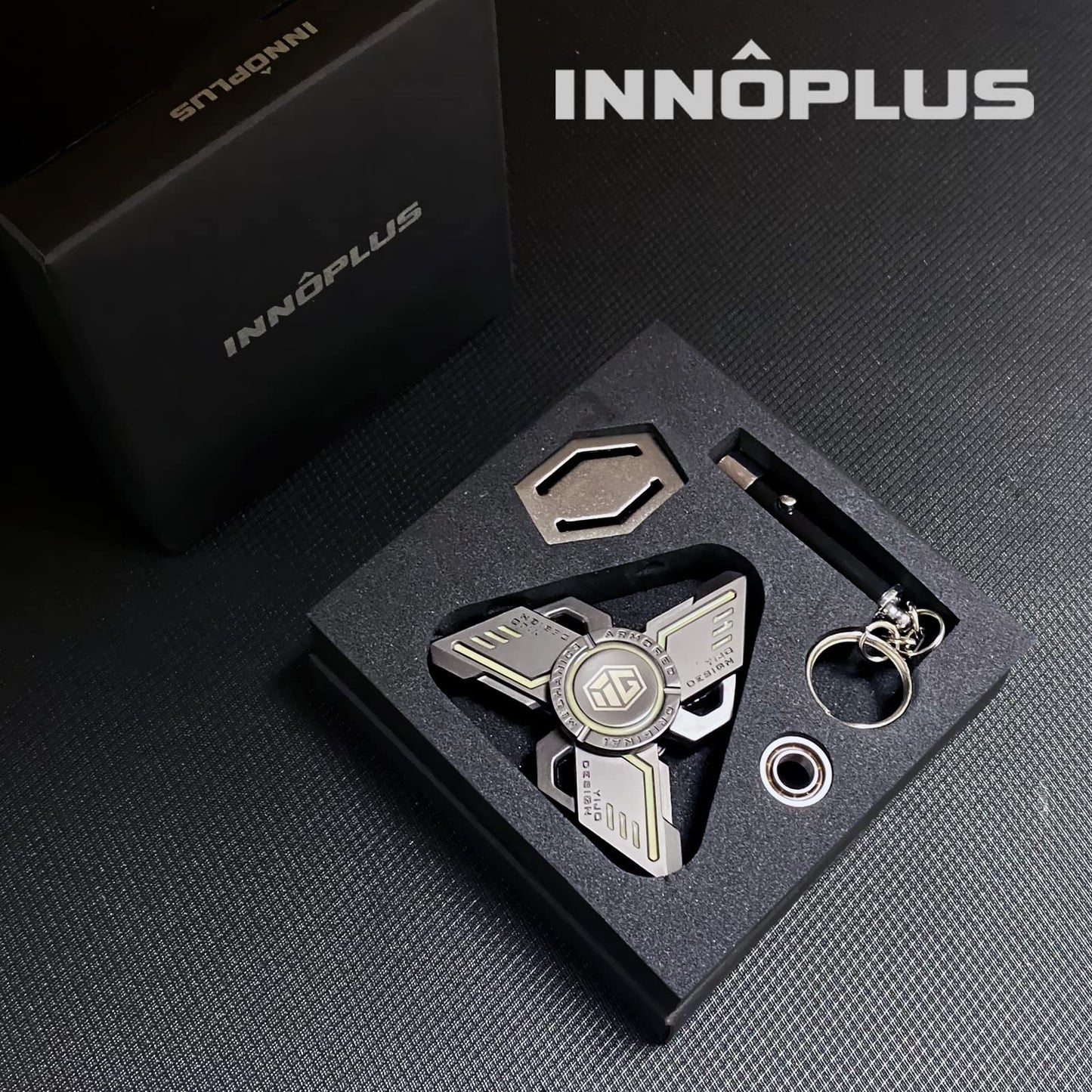 INNÔPLUS Fidget Spinner – Light-Up Metal Spinner for Focus, Stress Relief & Portable Fun