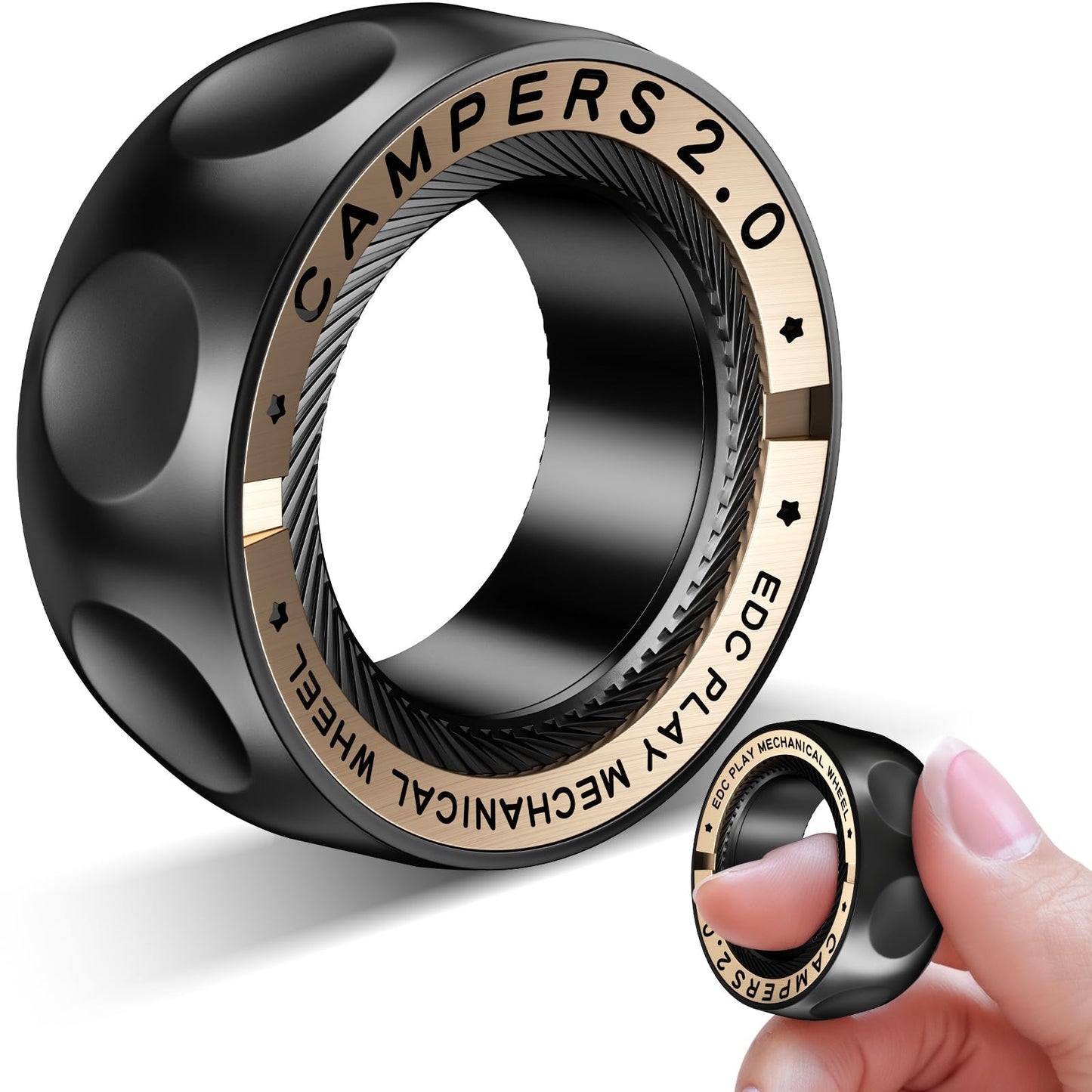 INNÔPLUS Upgrade Fidget Spinner Ring – Magnetic Stainless Steel EDC for Stress Relief