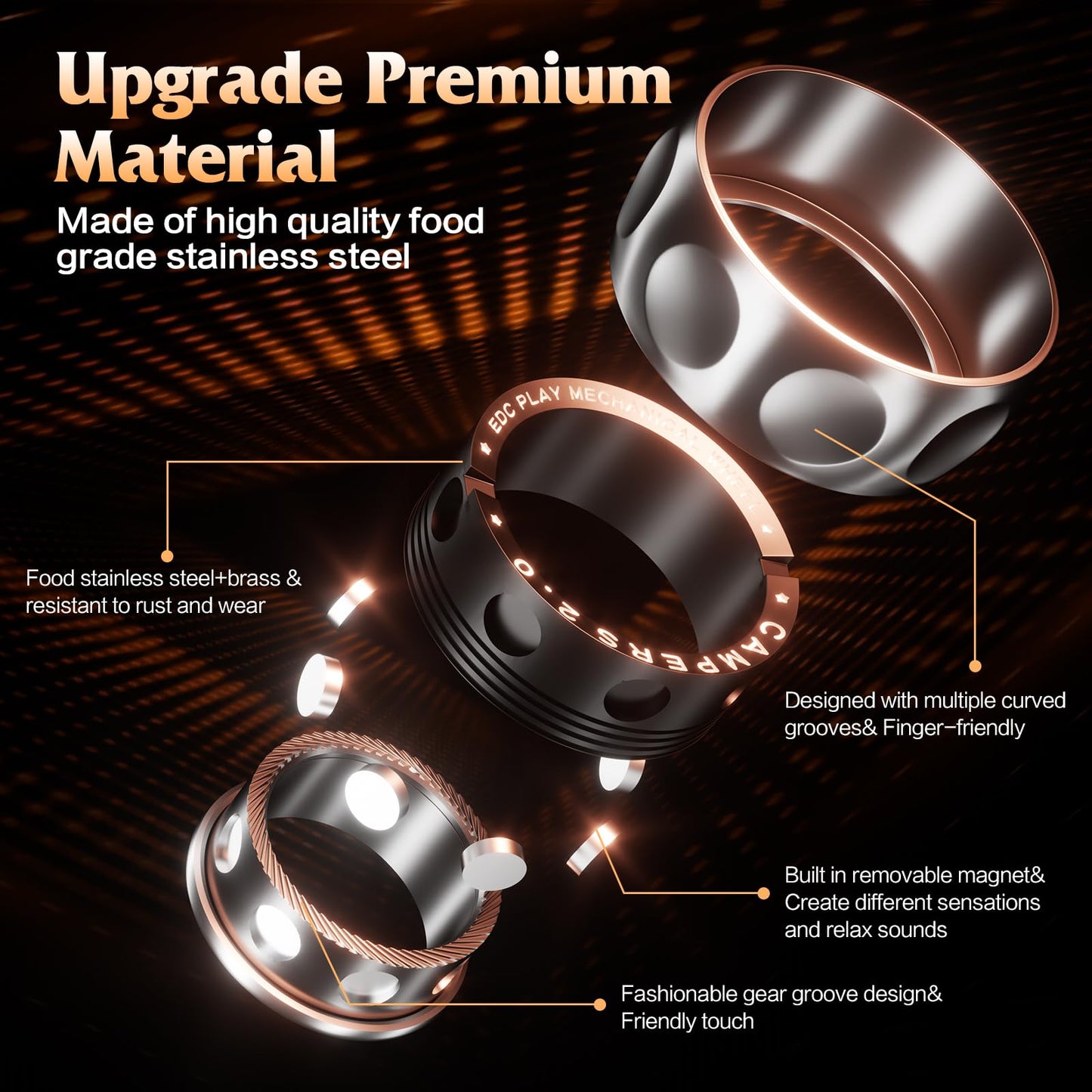 INNÔPLUS Upgrade Magnetic Fidget Spinner Rings – Stress Relief & Focus
