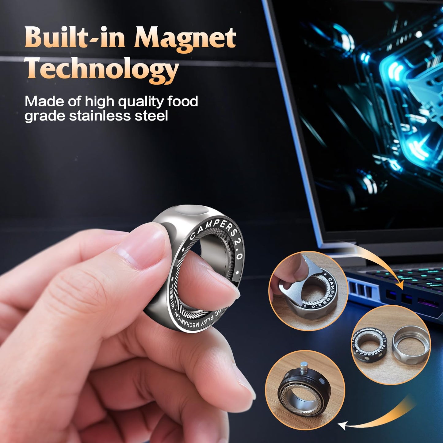 INNÔPLUS Upgrade Magnetic Fidget Spinner Rings – Stress Relief & Focus