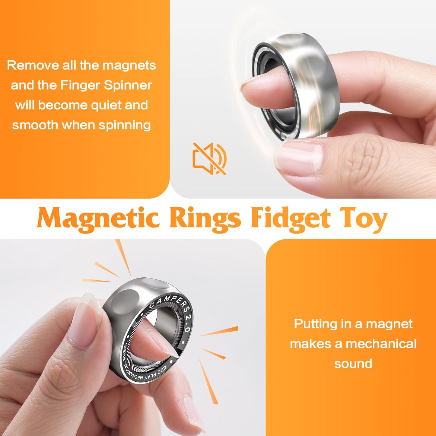 INNÔPLUS Upgrade Magnetic Fidget Spinner Rings – Stress Relief & Focus