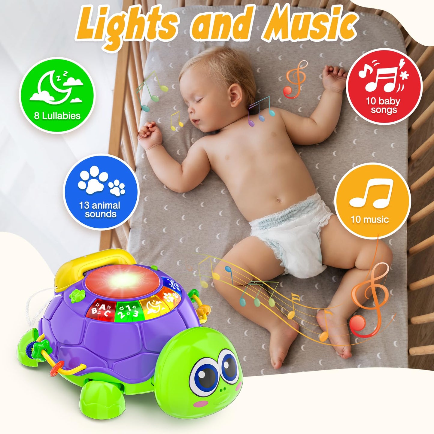 INNOSKY Musical Turtle Toy for Babies 6-12 Months – Crawling & Tummy Time