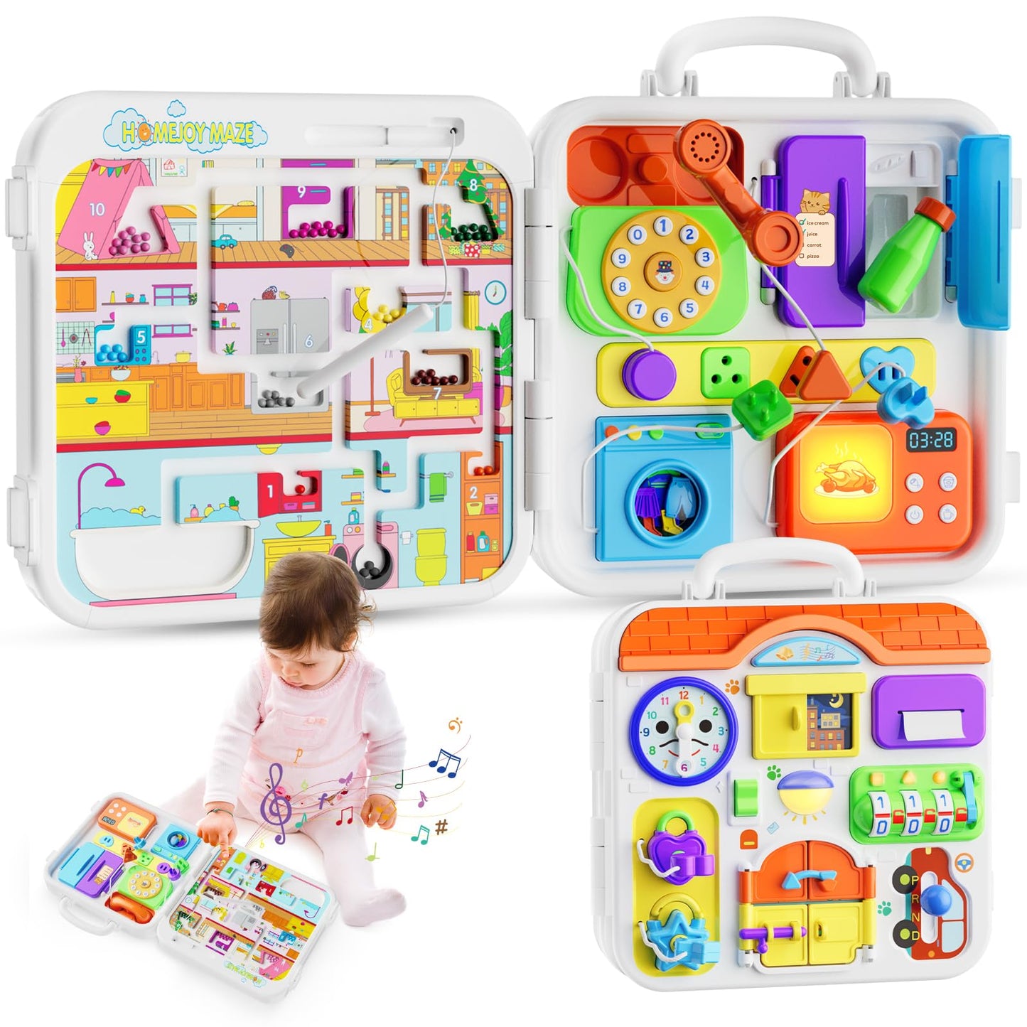 INNOSKY Toddler Montessori Busy Board — Educational Toy for 12-18 Months | Gift Idea