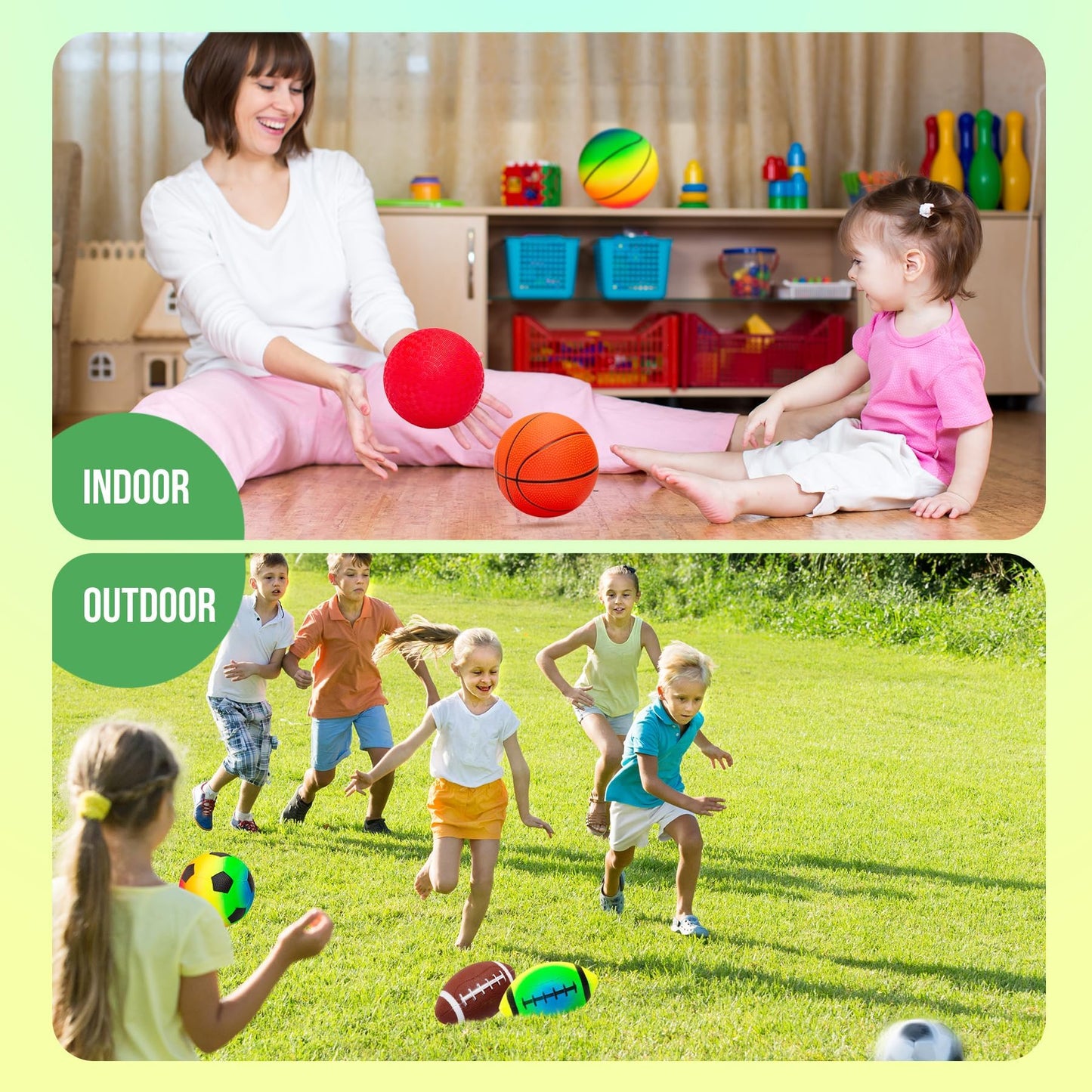 Innotoys Soft Balls 5-Inch 7-Pack – Easy-Grip Playground Balls for Toddlers