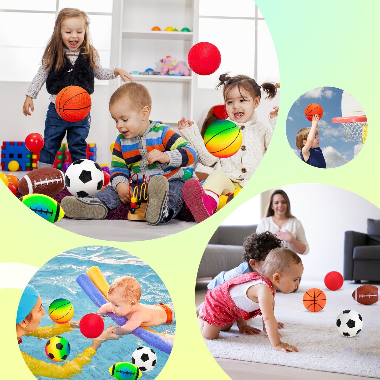 Innotoys Soft Balls 5-Inch 7-Pack – Easy-Grip Playground Balls for Toddlers