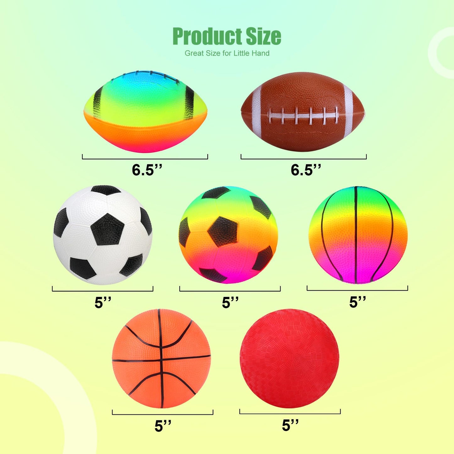 Innotoys Soft Balls 5-Inch 7-Pack – Easy-Grip Playground Balls for Toddlers