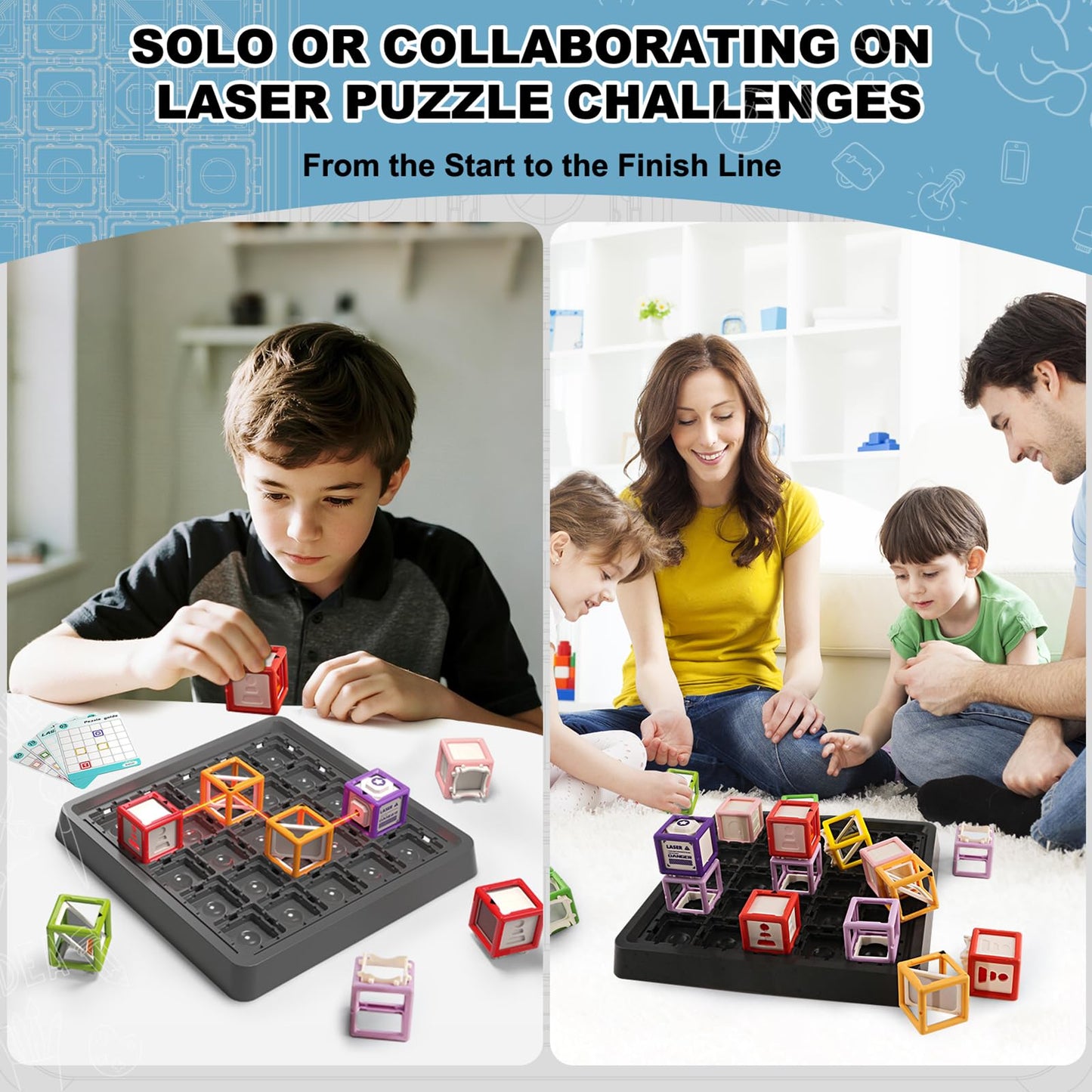 Innovakids Laser Maze Reasoning Game – 60+ STEM Optical Challenges for Ages 8+
