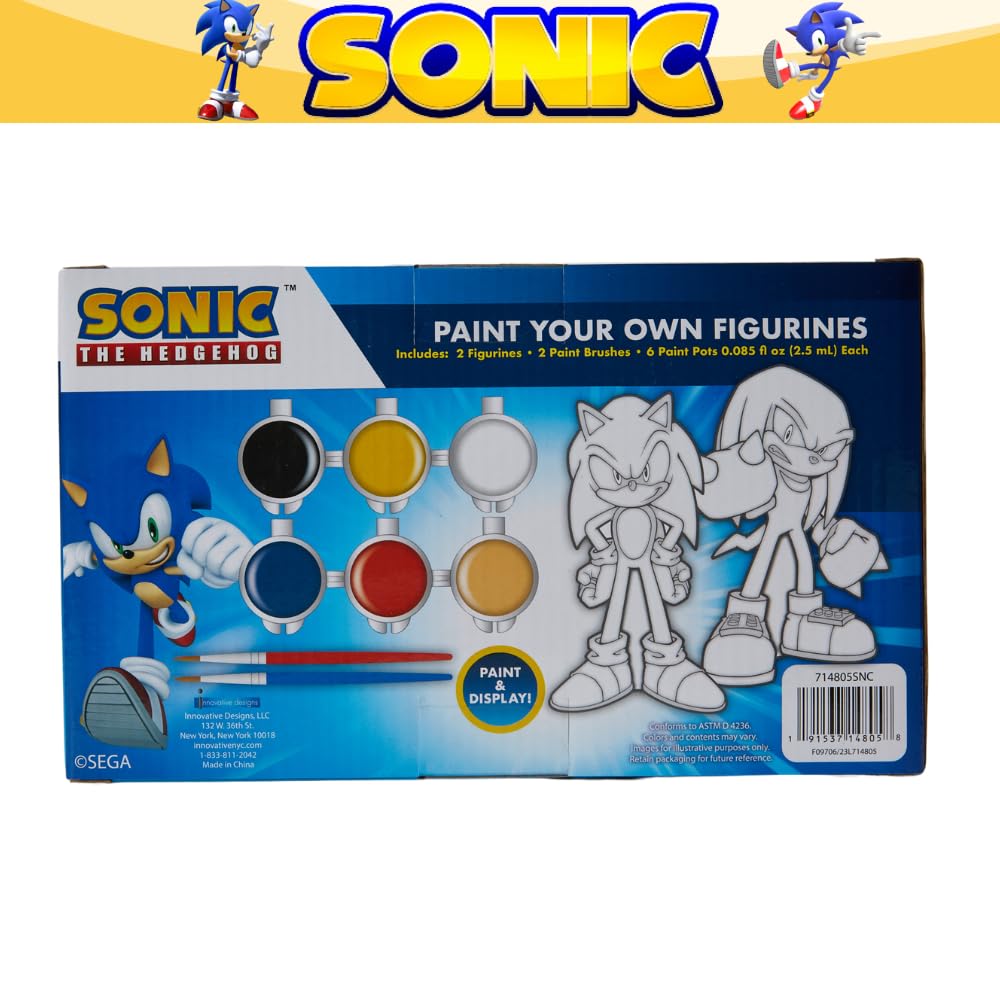 Innovative Designs Sonic The Hedgehog DIY Paint-Your-Own Figurines Set — Sonic & Knuckles