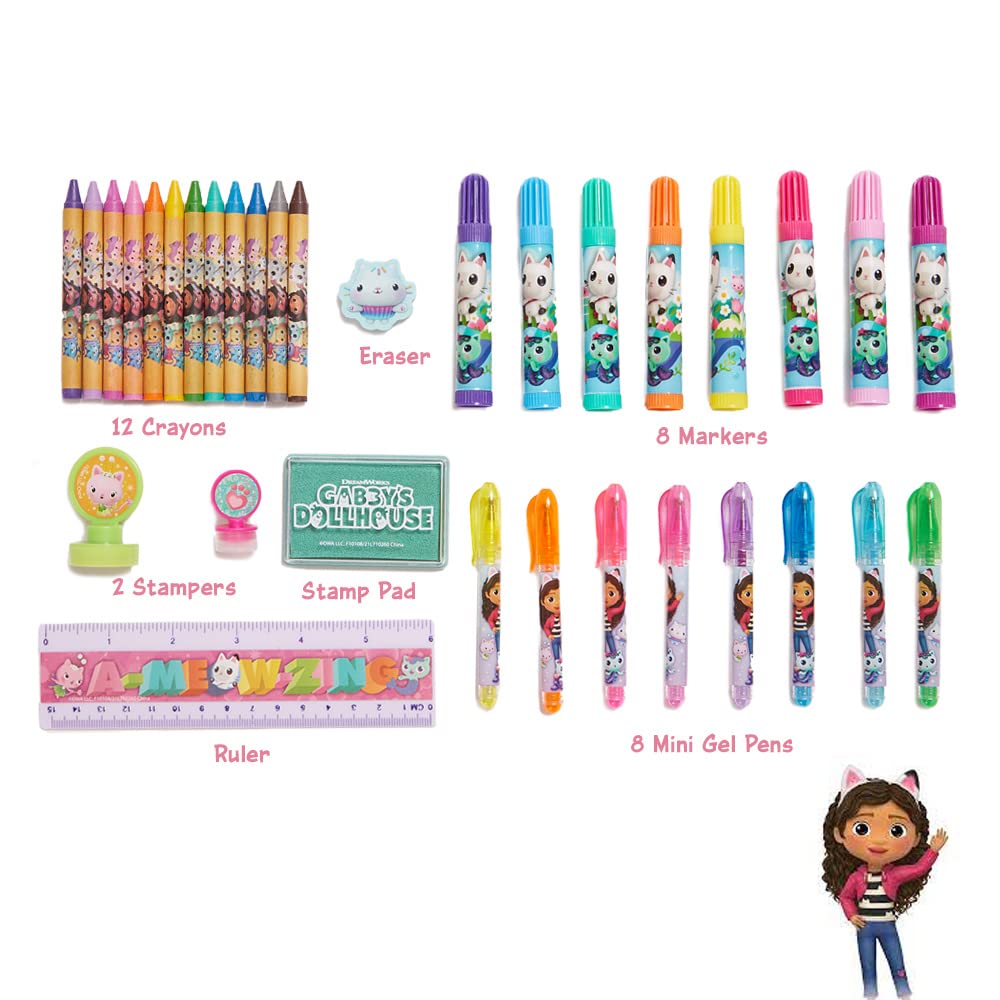 Innovative Designs DreamWorks Gabby’s Dollhouse Deluxe Activity Set with Carrying Tin – Complete Kids Art Kit