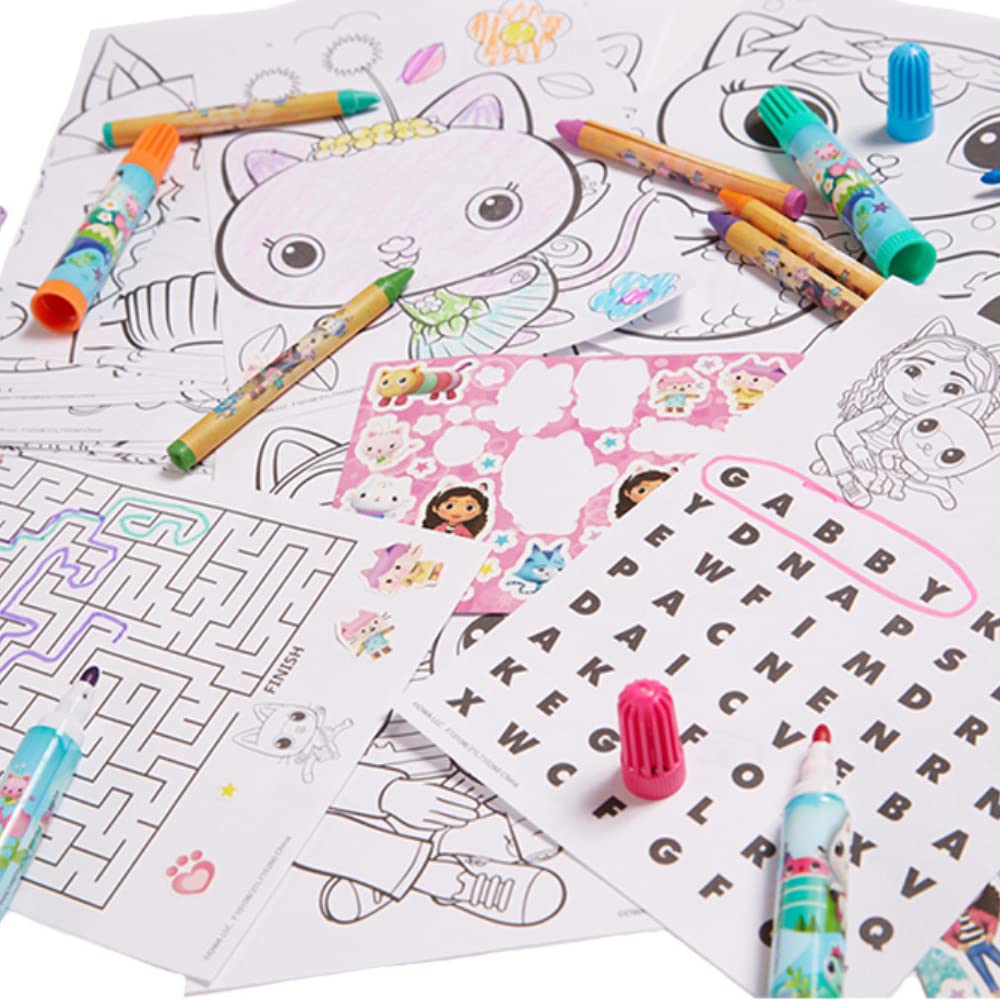 Innovative Designs DreamWorks Gabby’s Dollhouse Deluxe Activity Set with Carrying Tin – Complete Kids Art Kit