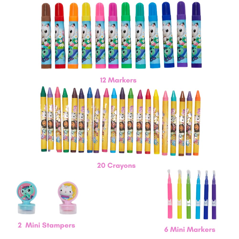 Gabby's Dollhouse Coloring Art Set for Kids – Stickers & Stampers | 150+ Pieces | Innovative Designs