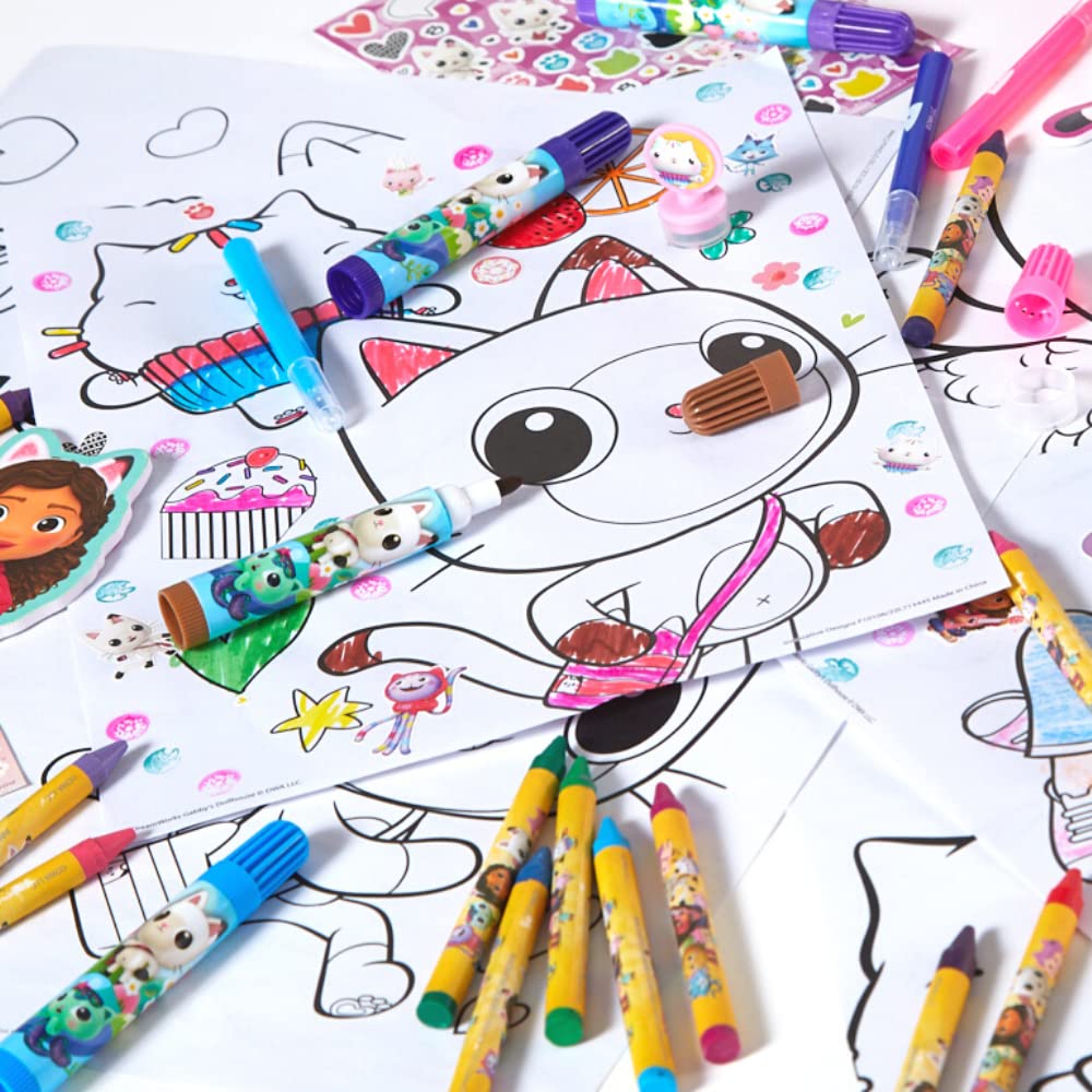 Gabby's Dollhouse Coloring Art Set for Kids – Stickers & Stampers | 150+ Pieces | Innovative Designs