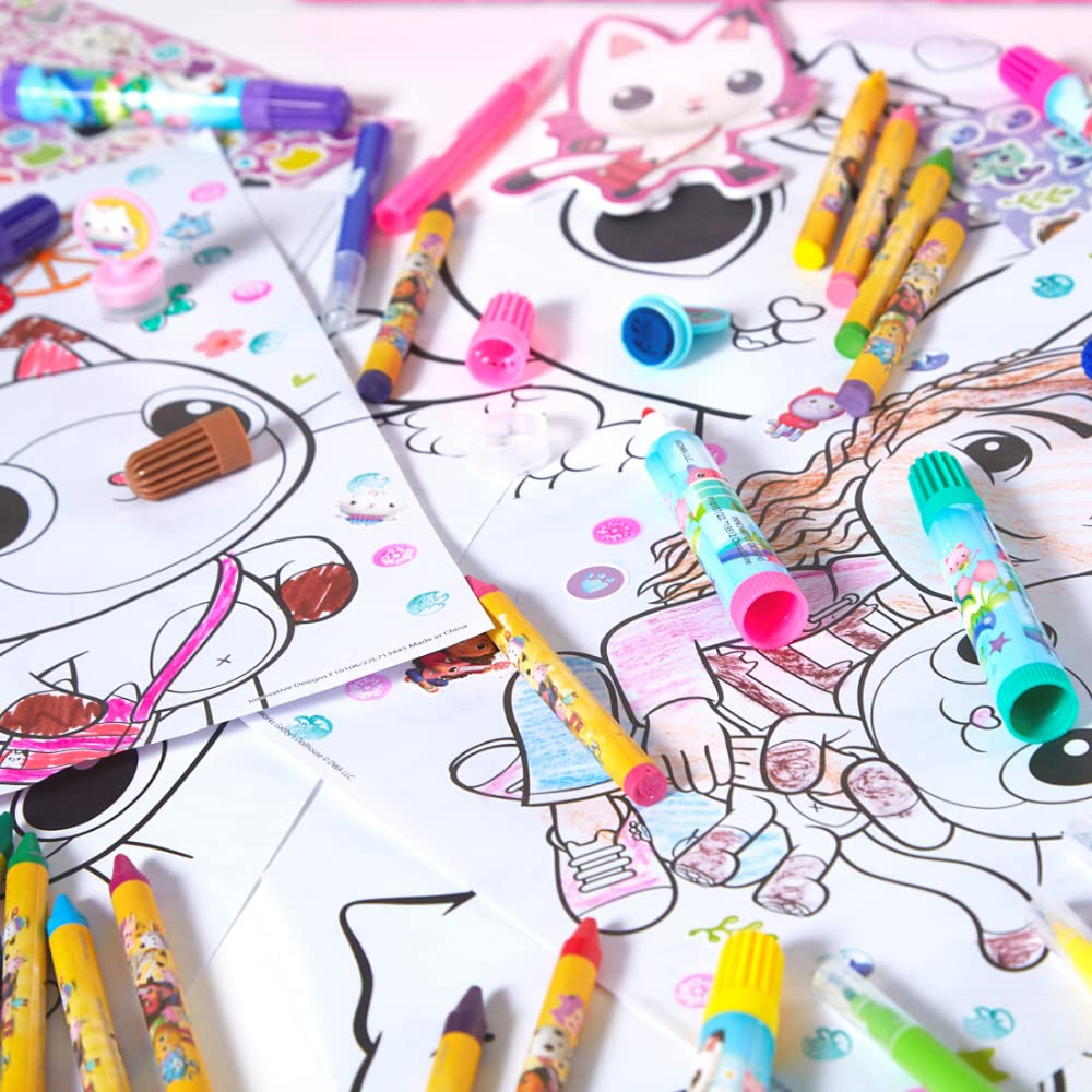 Gabby's Dollhouse Coloring Art Set for Kids – Stickers & Stampers | 150+ Pieces | Innovative Designs