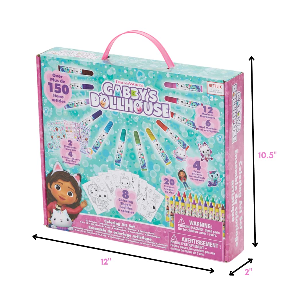 Gabby's Dollhouse Coloring Art Set for Kids – Stickers & Stampers | 150+ Pieces | Innovative Designs