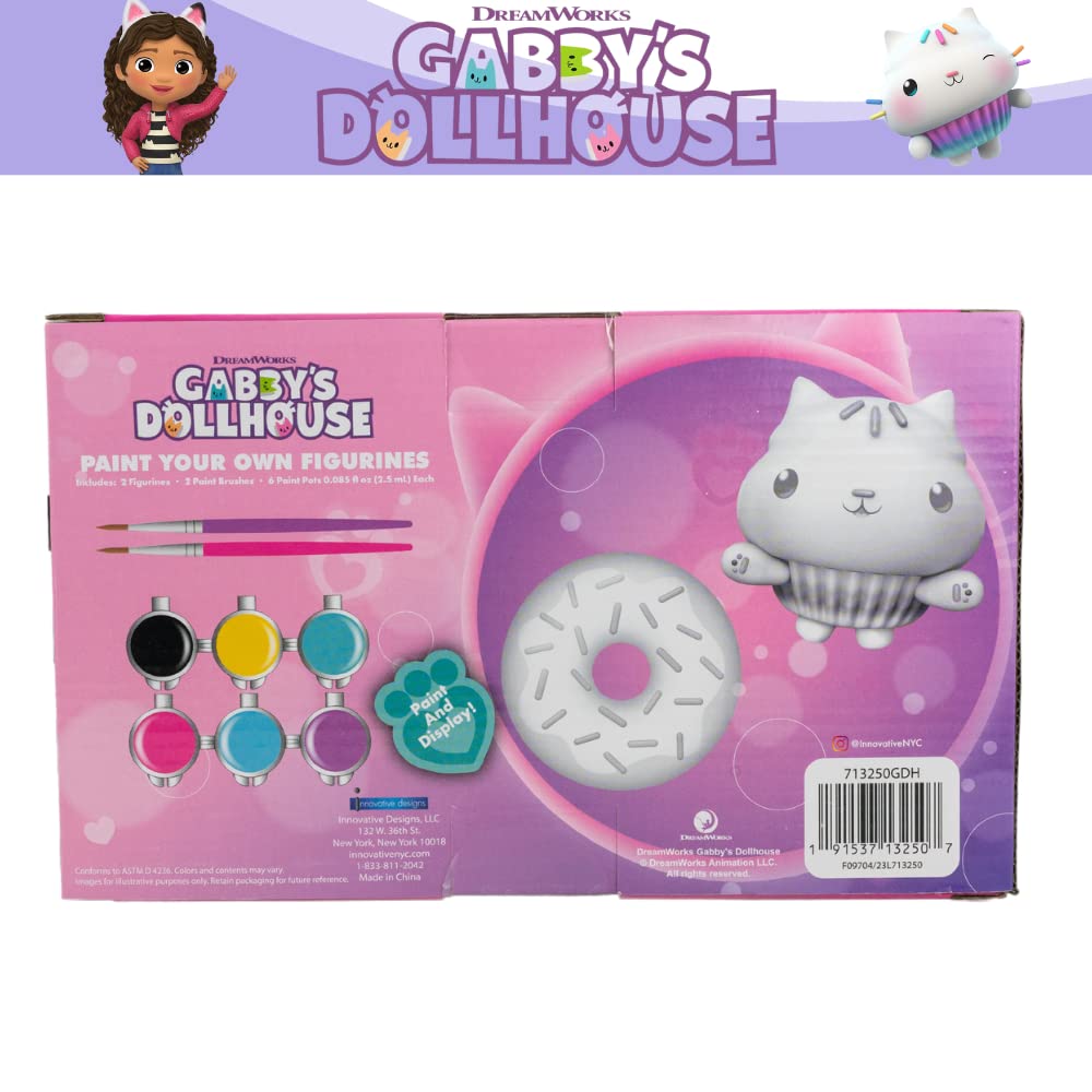 Innovative Designs Gabby’s Dollhouse DIY Paint Your Own Figurines – Arts & Crafts Set for Girls