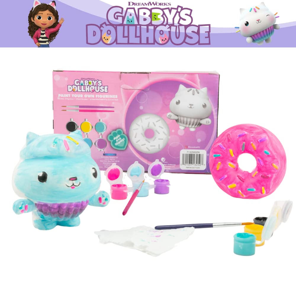 Innovative Designs Gabby’s Dollhouse DIY Paint Your Own Figurines – Arts & Crafts Set for Girls