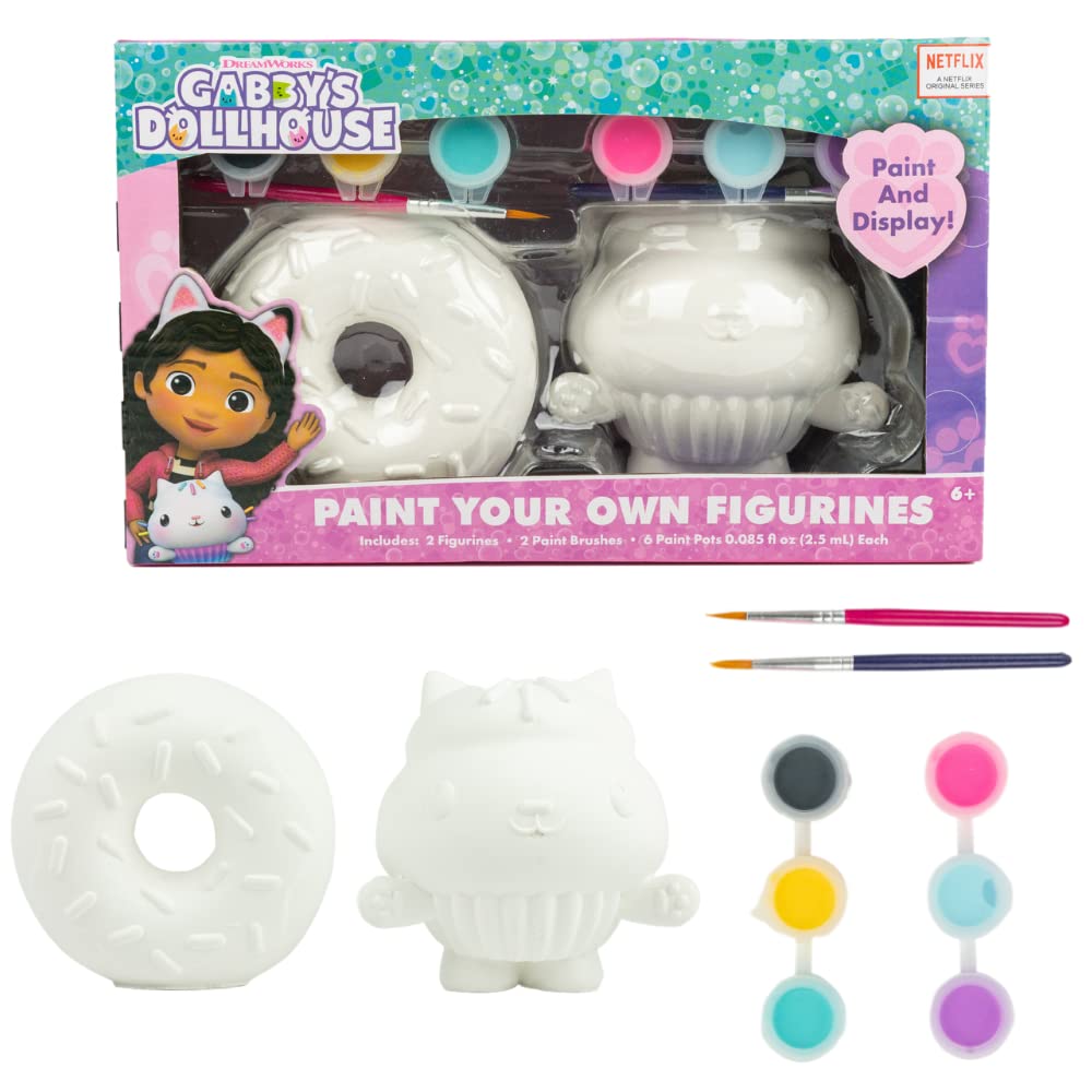 Innovative Designs Gabby’s Dollhouse DIY Paint Your Own Figurines – Arts & Crafts Set for Girls