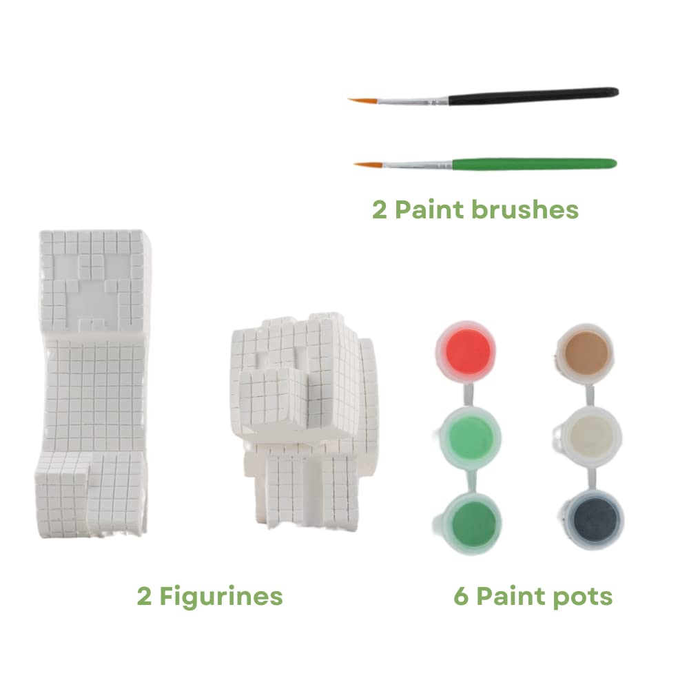 Minecraft Paint-Your-Own Figurines Set – Ceramic DIY Craft Kit | Innovative Designs