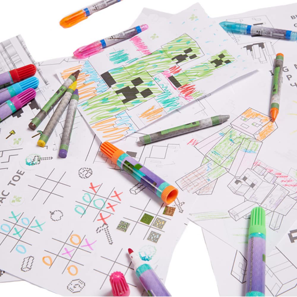 Innovative Designs Minecraft Deluxe Kids Activity Set – Carry Tin, Coloring Sheets & More