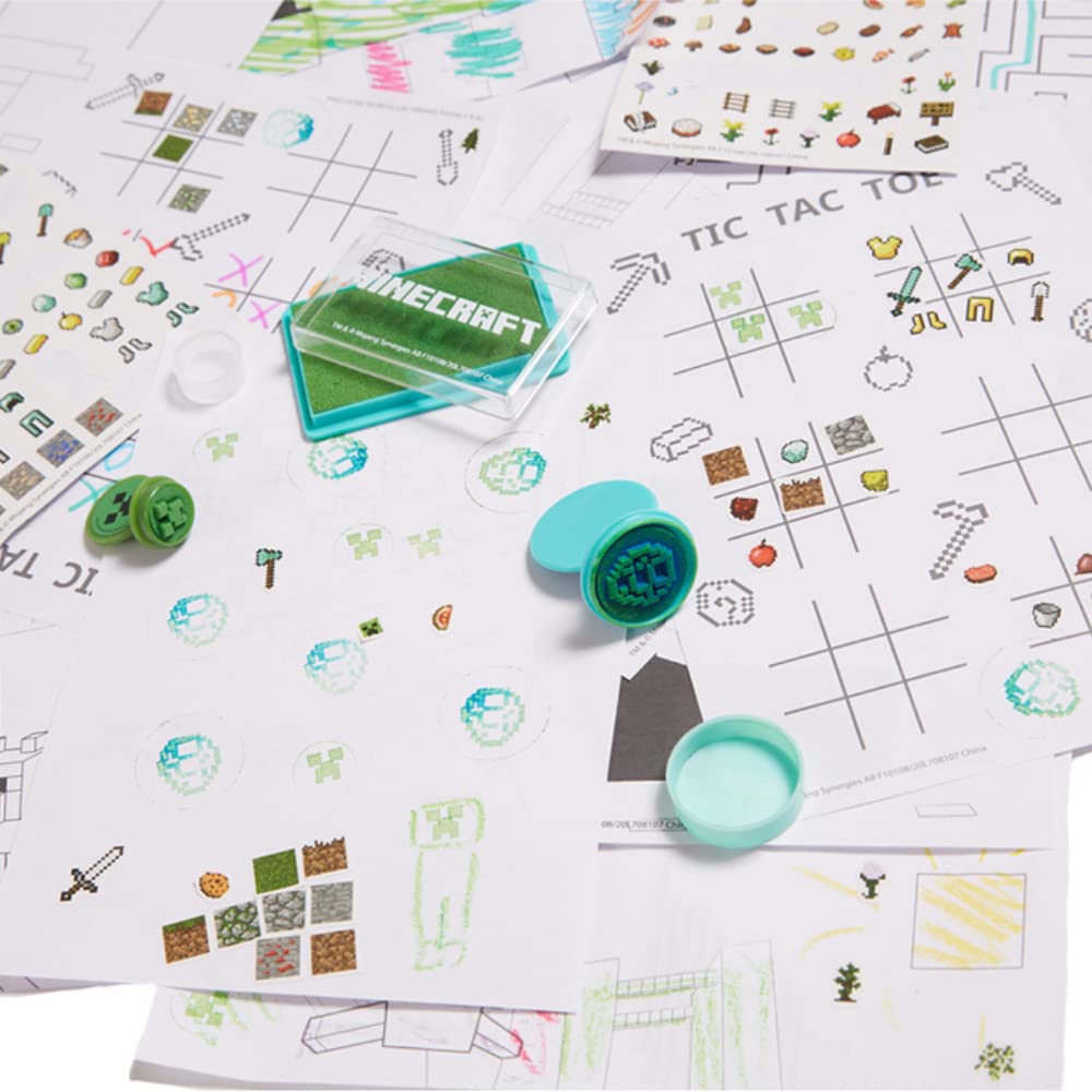 Innovative Designs Minecraft Deluxe Kids Activity Set – Carry Tin, Coloring Sheets & More
